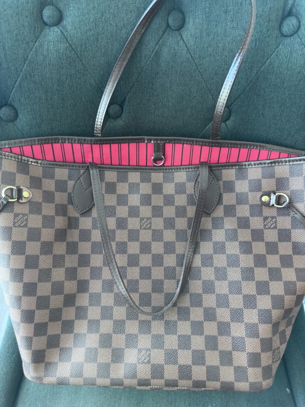 Louis Vuitton Neverfull MM Damier Ebene Tote